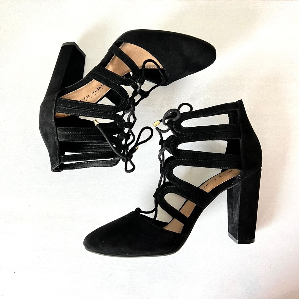 Christian Siriano for Payless Strappy Black Lace up Heels